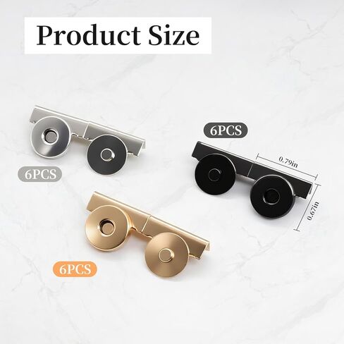 Eikovia 18Sets Magnetic Snaps, No-Sew Closure Magnetic Buttons for Bags Purses Totes Clothes Leather Craft (Dark Gray, Gold, Silver) in Saudi Arabia