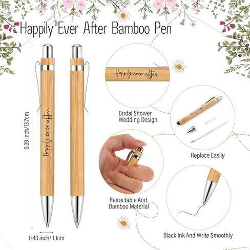 Spakon 72 Sets Wildflower Wedding Favors for Guests Bamboo Pens with Thank You Cards Clear Gift Bags Bridal Shower Gifts for Guest Souvenirs in Kuwait