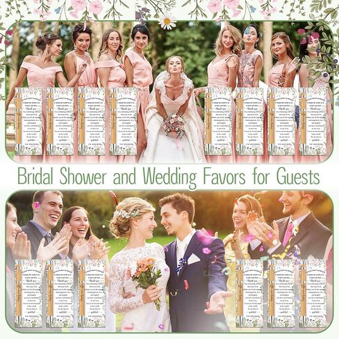 Spakon 72 Sets Wildflower Wedding Favors for Guests Bamboo Pens with Thank You Cards Clear Gift Bags Bridal Shower Gifts for Guest Souvenirs in Kuwait