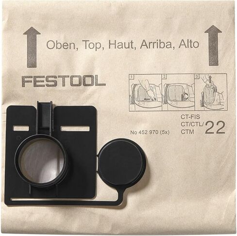 Festool 452970 أكياس مرشح بديل لـ CT 22 Dust Extractor ، 5 حزم in Kuwait