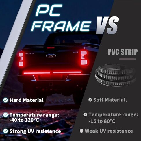 60 Inch LED Tailgate Light Bar, PC Uniform Glow Strip with Sequential Amber Turn Signal, Brake Reverse Running Lights, Fits F-150/F-250/F-350 Ram 1500/2500/3500, 2005-2021 Silverado/Sierra in Saudi Arabia