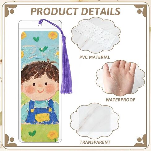 180pcs Kraft Paper Blank Bookmarks,60pcs Make Your Own Watercolor Paper Bookmarks,with 60pcs Clear Bookmark Sleeves,60 Tassels in Ten Colors,for DIY Crafts and Gifts in Saudi Arabia