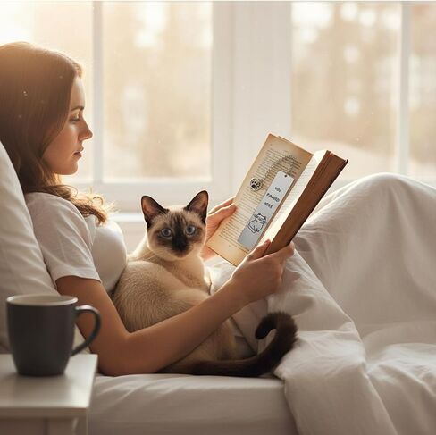 Nogeqi Cute Cat Bookmark, Stainless Steel Kitten Book Marks for Reading Women, Metal Bookmark Bookish Gift for Cat Lovers, Funny Animal Book Marker Cats Gifts for Reading Lovers Women in Kuwait