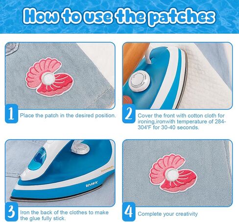 30PCS Sea Animal Iron On Patches Cute Ocean Coastal Shark Starfish Dolphin Turtle Coral Sealife Embroidered Appliques for Kids Jackets Backpacks Jeans Trucker Hat Dress DIY Crafts Decoration in Saudi Arabia