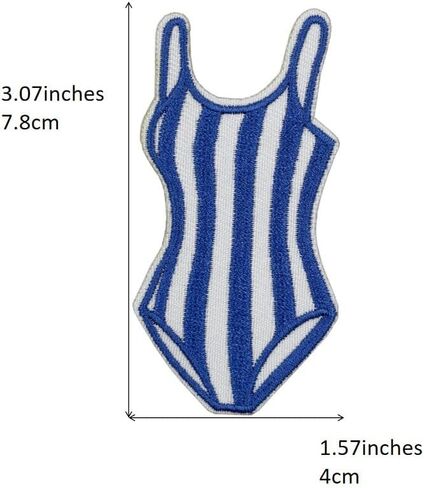 3'' One-piece Swimsuit Summer Beach Icons Nautical Embroidered Iron on Patch in Kuwait