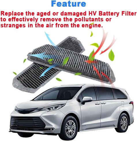 HV Battery Filter Replace G92DH45010 Air Flow Intake Filter for Toyota Sienna LE Limited XLE XSE 2.5L 2021-2023 (2Pcs black) in Kuwait