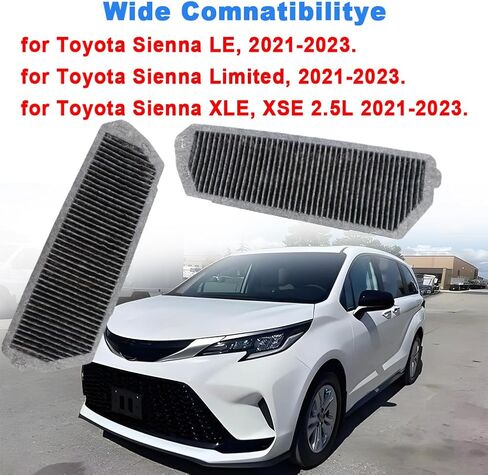 HV Battery Filter Replace G92DH45010 Air Flow Intake Filter for Toyota Sienna LE Limited XLE XSE 2.5L 2021-2023 (2Pcs black) in Kuwait