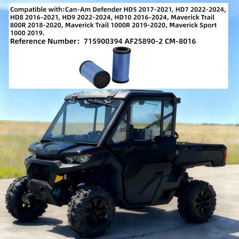 4PCS 715900394 AF25890-2 Air filter Compatible with Can Am Defender HD5 HD8 HD7 HD9 HD10 Maverick Trail 1000 700 800 800R Replace CM-8016 in Kuwait