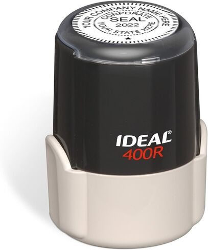 Corporate Seal Stamp, Ideal 400R, Round 1-5/8" Impression, Black Body in Kuwait
