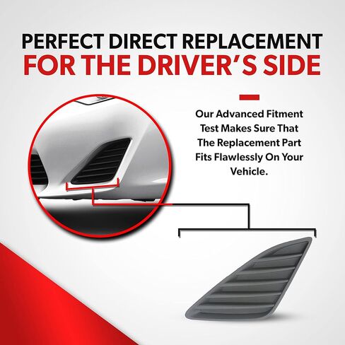 Fog Light Cover For 2012 2013 2014 Toyota Camry L LE XLE - Fits Driver Side - Front Bumper Fog Light Bezel - Fog Light Black Grille Cover in Kuwait