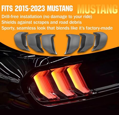 High Transparency Smoked Black Tail Light Covers 6PCS - ABS & PC Resin Tail Light Protector Guard Trim Compatible with Ford Mustang GT Shelby GT350 GT500 EcoBoost Bullitt 2018-2023 in Saudi Arabia