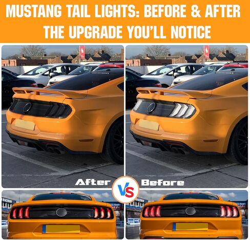 High Transparency Smoked Black Tail Light Covers 6PCS - ABS & PC Resin Tail Light Protector Guard Trim Compatible with Ford Mustang GT Shelby GT350 GT500 EcoBoost Bullitt 2018-2023 in Saudi Arabia