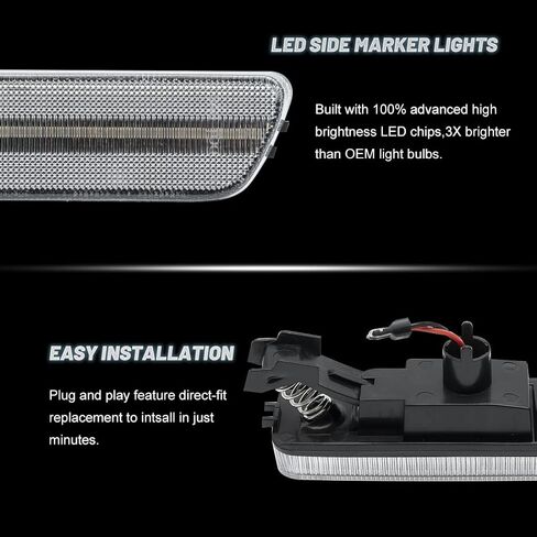 مجموعة مصابيح علامة جانبية LED كهرمانية لـ MK4 Golf GTI R32 Jetta Sedan/Jetta Wagon Cabrio قابلة للتحويل للسائق الأيسر الأيمن للركاب الجانب الوفير مصابيح ضوء إشارة الانعطاف OEM 1JM945072 in Kuwait