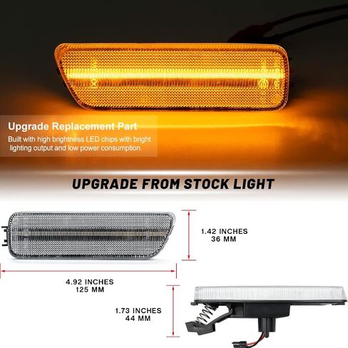 مجموعة مصابيح علامة جانبية LED كهرمانية لـ MK4 Golf GTI R32 Jetta Sedan/Jetta Wagon Cabrio قابلة للتحويل للسائق الأيسر الأيمن للركاب الجانب الوفير مصابيح ضوء إشارة الانعطاف OEM 1JM945072 in Kuwait