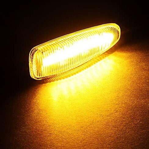 مصباح تحديد أمامي LED كهرماني بعدسة مدخنة، متوافق مع 2008 - 2017 Mitsubishi Lancer Evolution X، 2011 - 2013 Mitsubishi Outlander Sport، 2014 - 2019 Mitsubishi Mirage (عدسة شفافة) in Kuwait