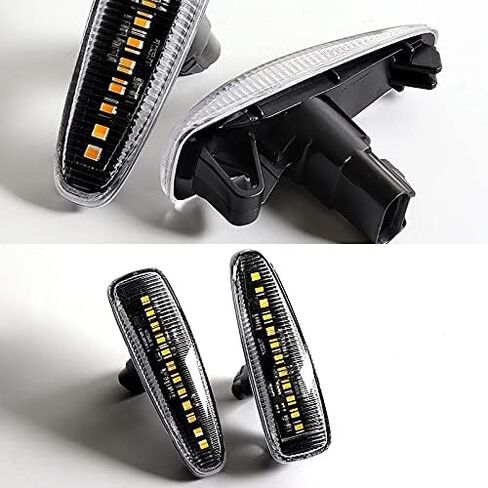مصباح تحديد أمامي LED كهرماني بعدسة مدخنة، متوافق مع 2008 - 2017 Mitsubishi Lancer Evolution X، 2011 - 2013 Mitsubishi Outlander Sport، 2014 - 2019 Mitsubishi Mirage (عدسة شفافة) in Kuwait