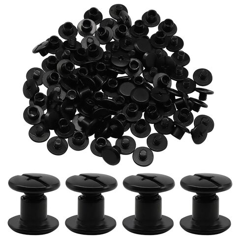 50 Sets M5 x 4mm Binding Screws with Phillips Head, Metal Chicago Screws, Button Rivets Kit for Leather Craft, Bookbinding, Photo Albums, DIY Projects（Black） in Kuwait