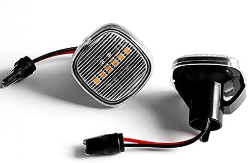 HYPERSPEED Front Side Marker Lights Turn Signal Lamp Assembly 2PCS Compatible with Audi A4 A3 A8 Fit for Seat Ibiza, Automotive Replacement Parts, Car Exterior Accessories (Clear Lens Amber LED) in Saudi Arabia