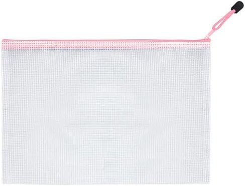 Mesh Zipper Pouch Bag,A3 Zipper Bag for Organizing Storage, Waterproof Zipper Pouch, Bigger Size, File Bag for School and Office Supplies (Black) in Saudi Arabia