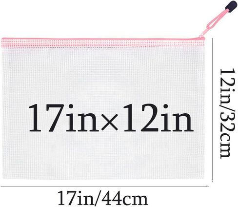 Mesh Zipper Pouch Bag,A3 Zipper Bag for Organizing Storage, Waterproof Zipper Pouch, Bigger Size, File Bag for School and Office Supplies (Black) in Saudi Arabia