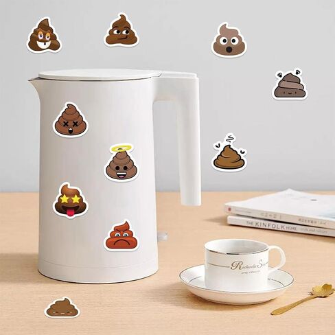 500PCS Poop Stickers Roll,10 Styles Cute Cartoon Funny Self-Adhesive Envelope Seals Stickers for Bottles, Laptops,journals,Luggage, Snowboards, Guitars, Scrapbooks, Phones, in Kuwait