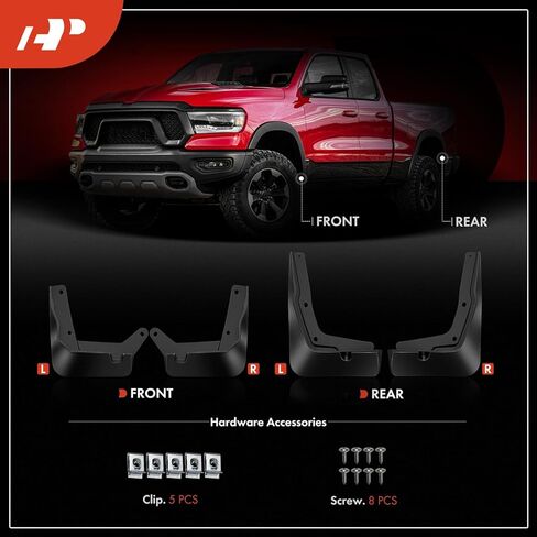 A-Premium Mud Flaps Compatible with Hyundai Kona 2018-2023 SUV, No Drilling Required Mud Guards with Hardware Accessories, Set of 4 Front and Rear in Kuwait