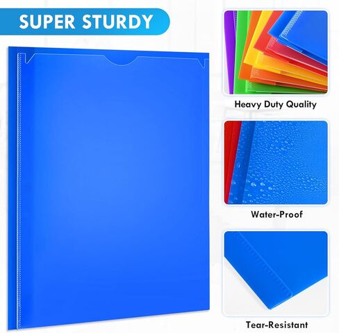 Officygnet 48 Pack Plastic Folders with Pockets and Prongs, Bulk 2 Pocket Folders with Brads and Clear Front, Multicolor Heavy Duty Plastic Folder for Office School Supplies, Letter Size Paper in Saudi Arabia