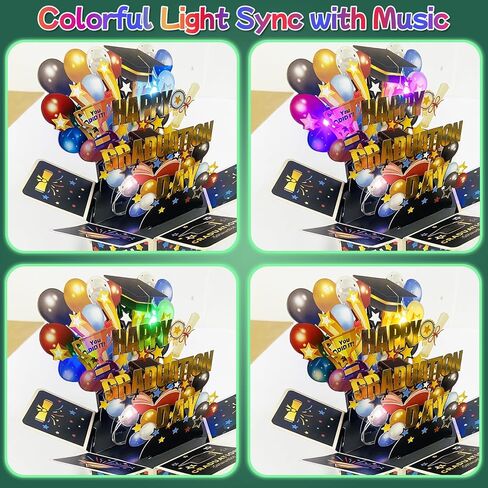2026 Graduation Cards - 3D Pop Up Graduation Card with Lights and Music, Class of 2026 Congrats Grad Card for College, High School, Congratulation Graduate Gifts for Son Daughter in Saudi Arabia