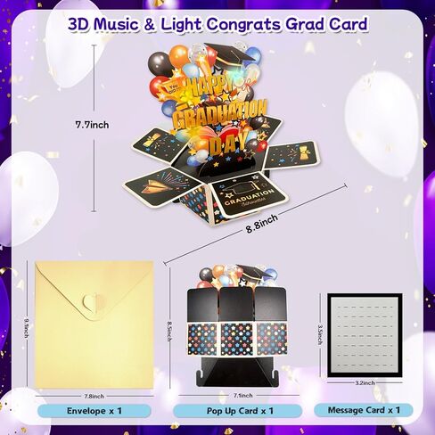 2026 Graduation Cards - 3D Pop Up Graduation Card with Lights and Music, Class of 2026 Congrats Grad Card for College, High School, Congratulation Graduate Gifts for Son Daughter in Saudi Arabia