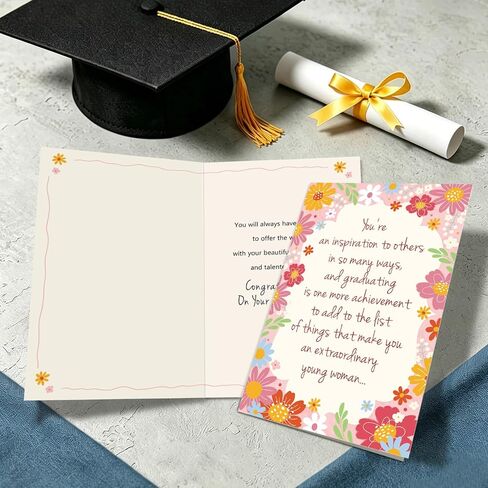 Graduation Congratulations Card for Her, College High School Graduation Card for Young Women Girls, Inspiration Grad Congrats Cards in Saudi Arabia