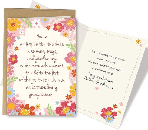 Graduation Congratulations Card for Her, College High School Graduation Card for Young Women Girls, Inspiration Grad Congrats Cards in Saudi Arabia