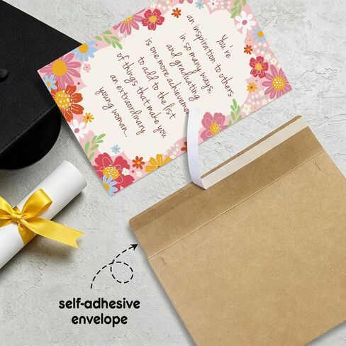 Graduation Congratulations Card for Her, College High School Graduation Card for Young Women Girls, Inspiration Grad Congrats Cards in Saudi Arabia