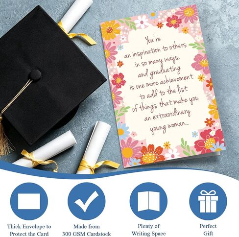 Graduation Congratulations Card for Her, College High School Graduation Card for Young Women Girls, Inspiration Grad Congrats Cards in Saudi Arabia