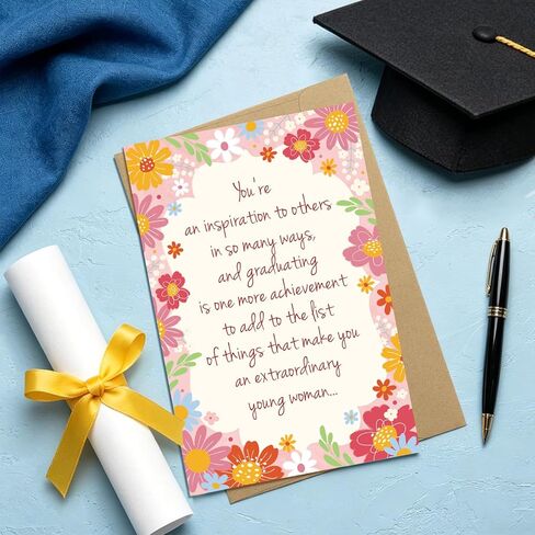 Graduation Congratulations Card for Her, College High School Graduation Card for Young Women Girls, Inspiration Grad Congrats Cards in Saudi Arabia