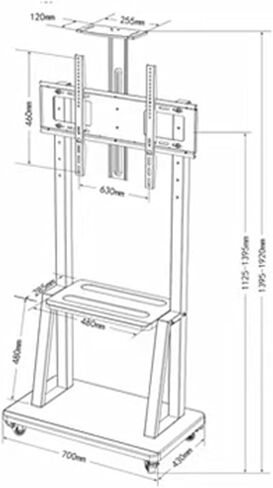 TV mobile stand is strengthened and thickened, three-gear height adjustable all-in-one machine, floor-mounted cart 32-70 inch in Saudi Arabia