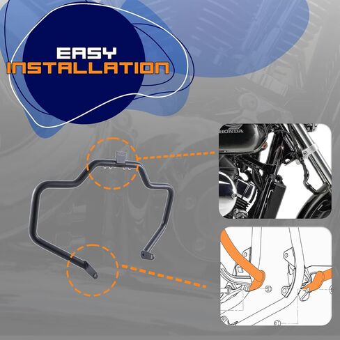 Mustache Crash Bar Engine Guard Highway Bar Compatible with Honda 750 VT750 VT750C VT400 Shadow Aero Phantom Spirit (Black) in Saudi Arabia