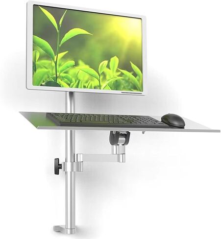 Laptop Notebook Desk Mount Stand, Sit-Stand Wall Mount Monitor and Keyboard Workstation, with Adjustable Workstation Arm, Load 10KG, for Office in Saudi Arabia