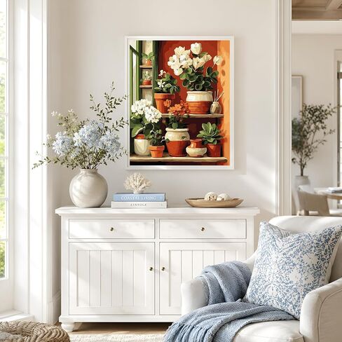 NXIKYO Plant Paint by Numbers Kit for Adults Beginner, Plants Shelves Adult Paint by Number Kits on Canvas, DIY Acrylic Oil Easy Painting by Numbers for Home Wall Decor 16 X 20 inch (Without Frame) in Kuwait