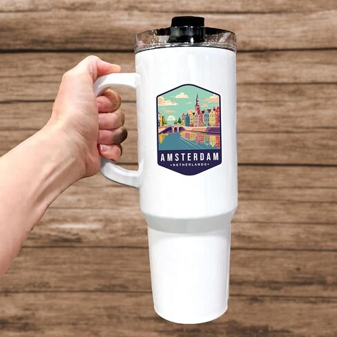 Amsterdam Netherlands Sticker - for Water Bottle Phone Car Tumbler Laptop - Decal - Waterproof Vinyl - 3" in Kuwait