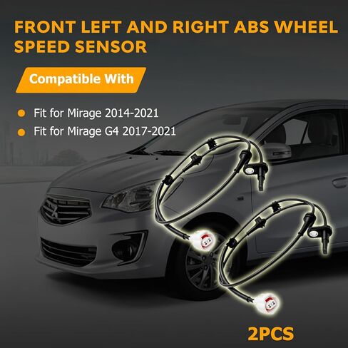2Pcs 4670B087 Front Left and Right ABS Wheel Speed Sensor Fit for Mirage 2014-2021 Mirage G4 2017-2021 04670B087,Front Driver and Passenger Side in Saudi Arabia