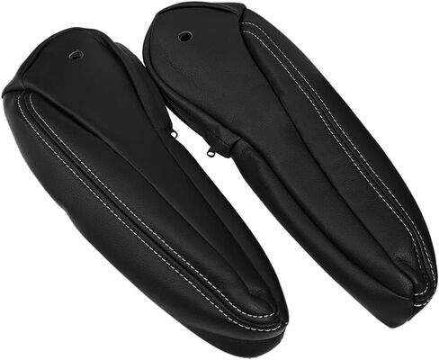 Microfiber Leather Seat Armrest Cover (Black) - Compatible with 2011-2016 Chrysler Town & Country - Left & Right Side - Color Code XLX1 (Check Glove Box Sticker) in Kuwait