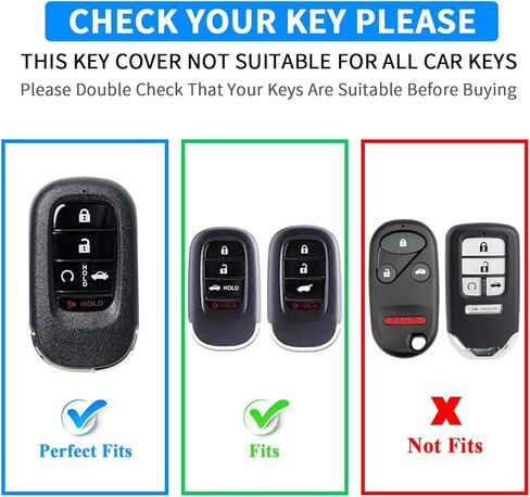 QBUC for Honda Key fob Cover, Key fob Case for Honda Civic Accord HR-V Pilot CR-V,5 Buttons 2022 2023 2024 TPU Key fob with Protection Leather Keychain Car Accessories (red) in Kuwait