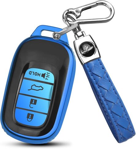 QBUC for Honda Key fob Cover, Key fob Case for Honda Civic Accord HR-V Pilot CR-V,5 Buttons 2022 2023 2024 TPU Key fob with Protection Leather Keychain Car Accessories (red) in Kuwait