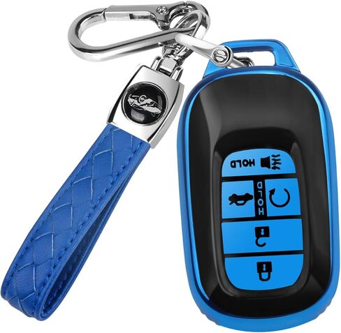QBUC for Honda Key fob Cover, Key fob Case for Honda Civic Accord HR-V Pilot CR-V,5 Buttons 2022 2023 2024 TPU Key fob with Protection Leather Keychain Car Accessories (red) in Kuwait