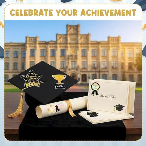 Xzentira 500 Pcs Graduation Glitter Stickers Roll Holographic Graduation Stickers 2026 Graduation Envelope Seals Graduation Vinyl Stickers for Envelopes Gifts Cards Party Decorations in Saudi Arabia
