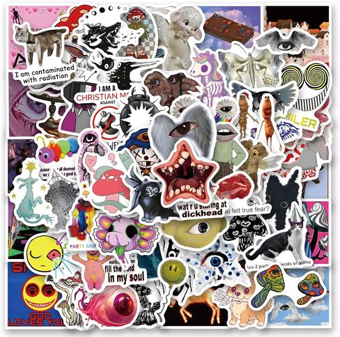 120pcs Weirdcore Stickers Pack, Aesthetic Vinyl Waterproof Sticker Decals for Water Bottle,Laptop,Phone,Skateboard,Scrapbooking,Bumper for Fans for Party Supply in Saudi Arabia