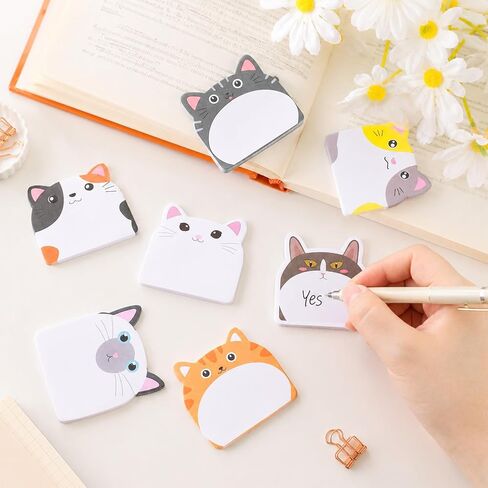 Cute Sticky Notes Animal Sticky Notes,12 Pads 360 Sheets Cat Kawaii Funny Self-Stick Cartoon Stickys Note Pad for Home,School and Office Gifts Tab Supplies in Saudi Arabia