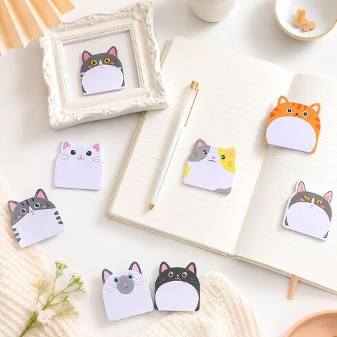 Cute Sticky Notes Animal Sticky Notes,12 Pads 360 Sheets Cat Kawaii Funny Self-Stick Cartoon Stickys Note Pad for Home,School and Office Gifts Tab Supplies in Saudi Arabia