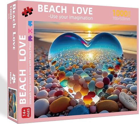 ألغاز للكبار 1000 قطعة من الحب، ألغاز الصور المقطوعة 1000 قطعة، ألغاز 1000 قطعة للبالغين مناسبة لديكور المنزل مع ملصق 1:1 لغز خالٍ من الغبار مع حروف على الظهر (27.5 بوصة × 19.6 بوصة) in Kuwait