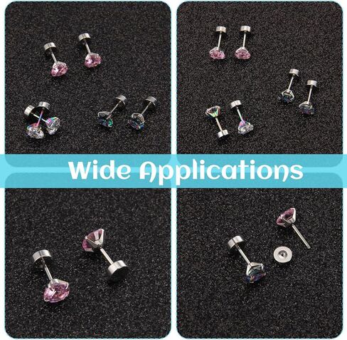 30 Pcs Flat Earrings Back Screw on Earrings Back for Stud Stainless Steel Flatbacks Replacement Flat Earring Backs for Stud Round Screw on Ear Ring Backs for Women Men Earring Studs in Kuwait